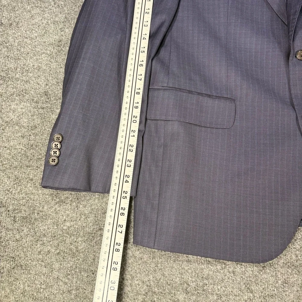 Cremieux Loro Piana Super 130s Wool Blazer Sport Coat 43R Navy Pinstripe Mens